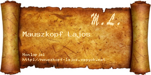 Mauszkopf Lajos névjegykártya